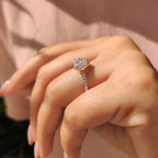 Heart Cut Diamond Ring With Pave And Halo Style