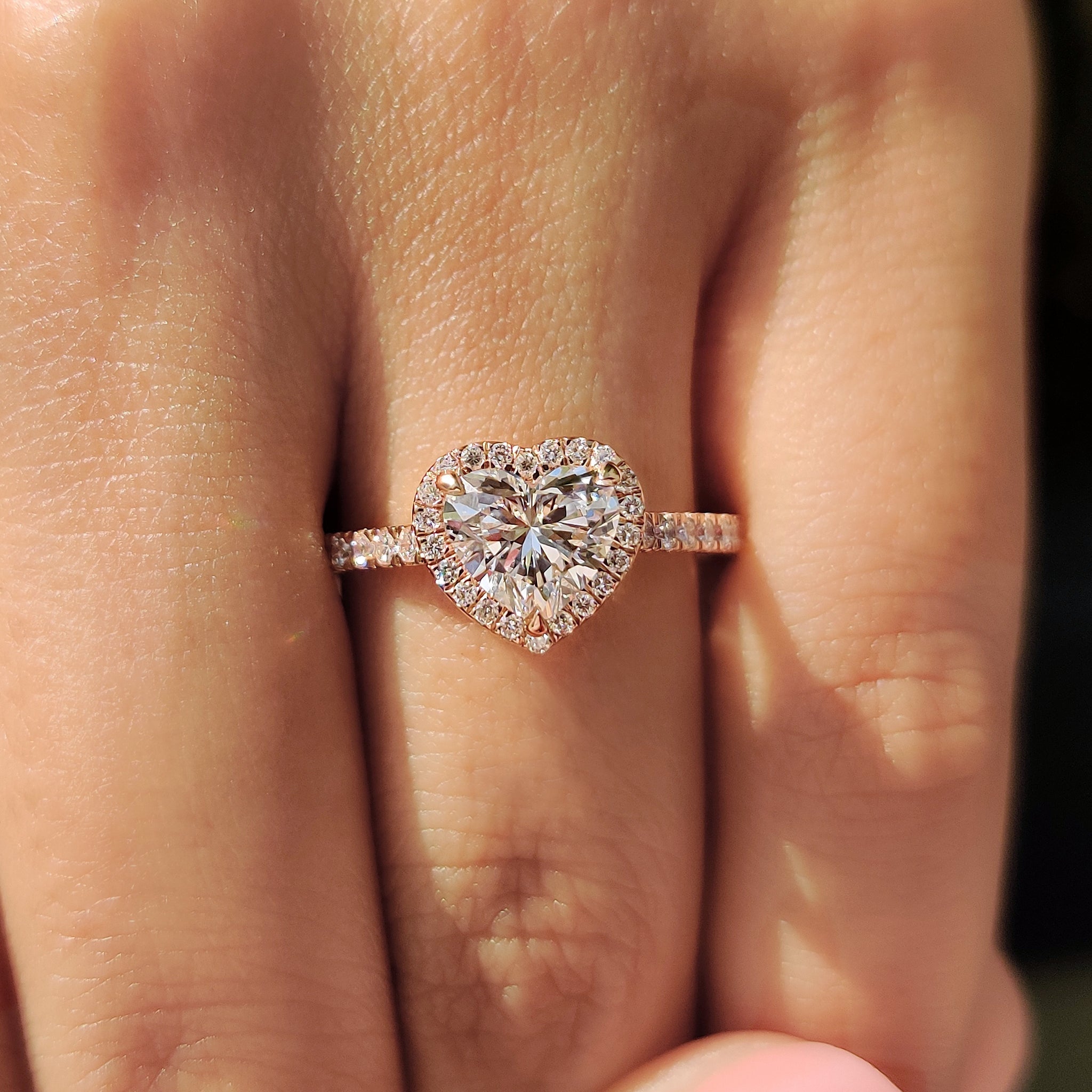 Heart Cut Diamond Ring With Pave And Halo Style