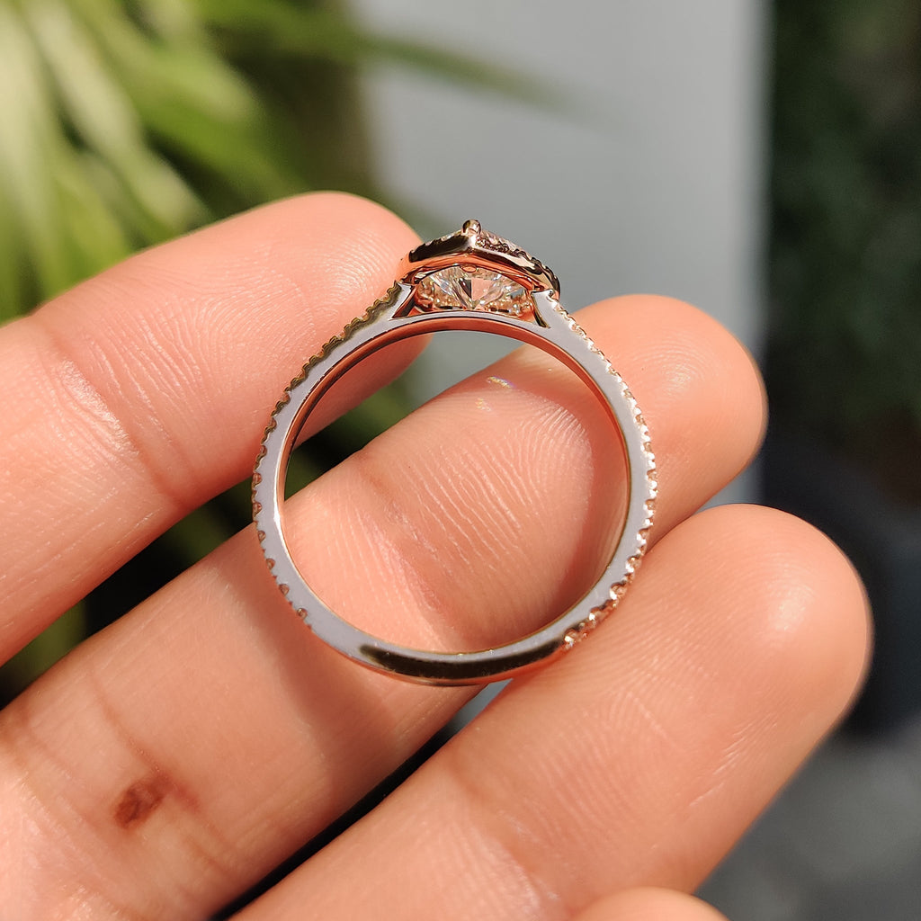 Heart Cut Diamond Ring With Pave And Halo Style