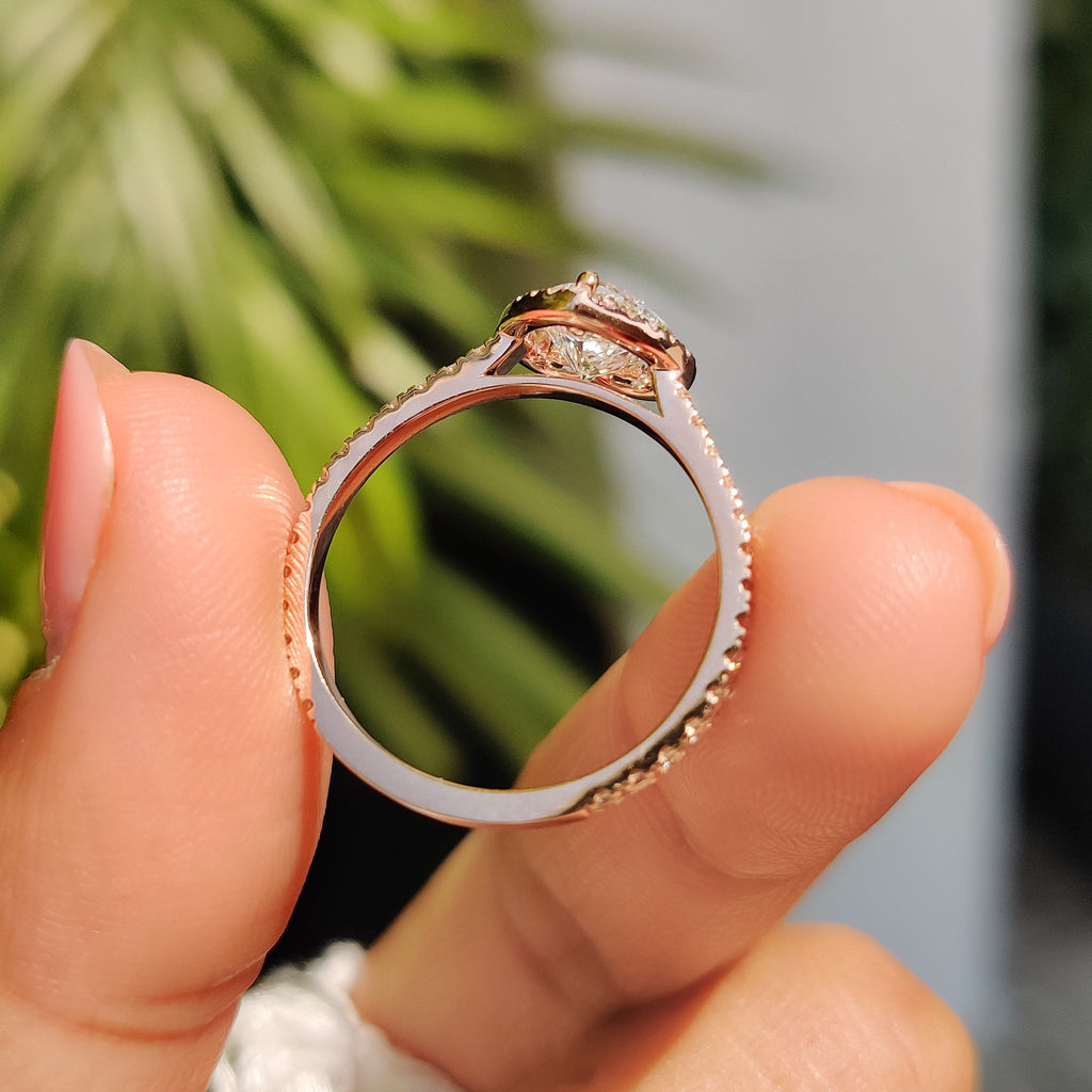 Heart Cut Diamond Ring With Pave And Halo Style