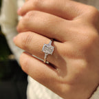 3 Stone Engagement Ring With Cushion And Tapered Baguette