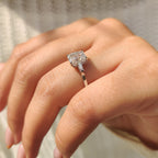 3 Stone Engagement Ring With Cushion And Tapered Baguette