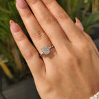 3 Stone Engagement Ring With Cushion And Tapered Baguette