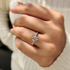 Round Diamond Bypass Ring Setting In Pave Style
