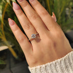 Round Diamond Bypass Ring Setting In Pave Style