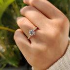 Round Diamond Bypass Ring Setting In Pave Style
