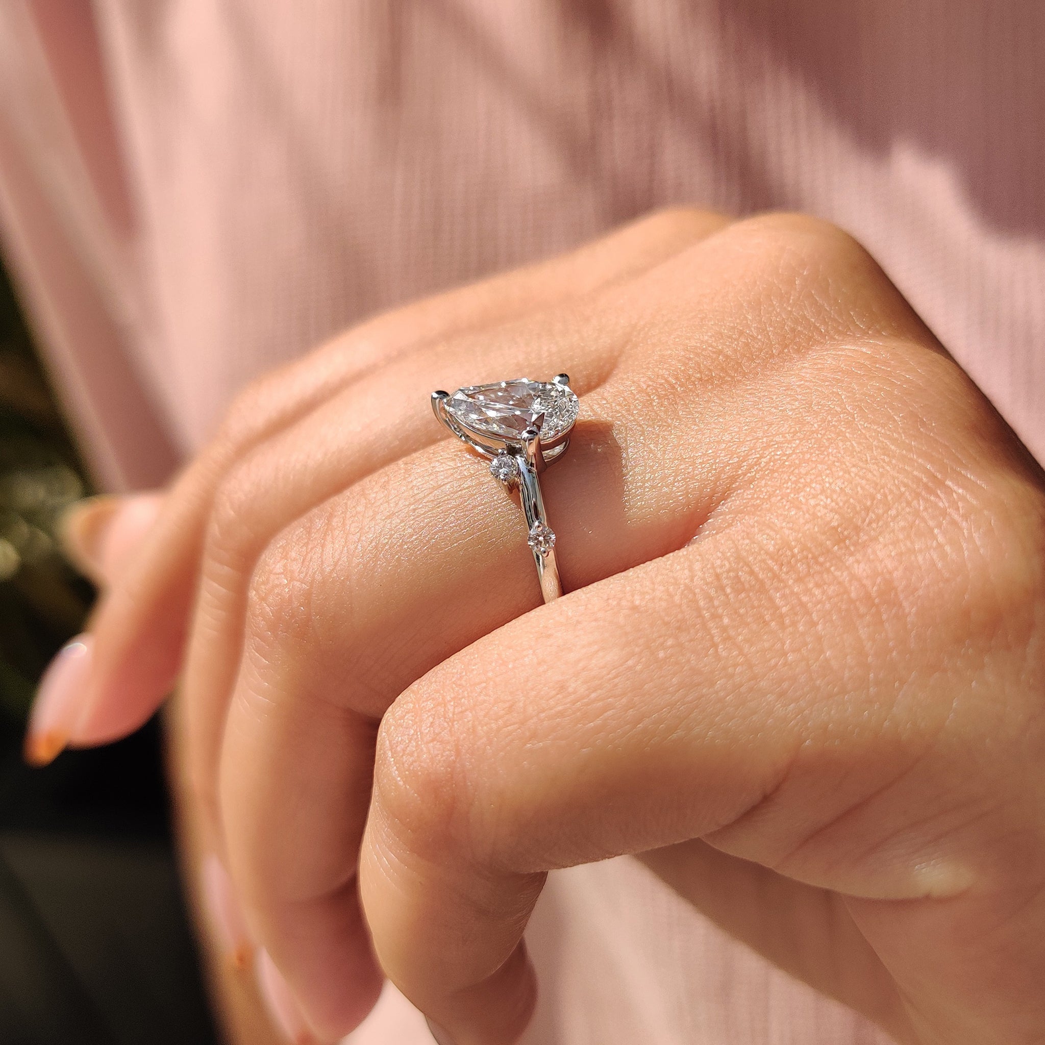 Pear Shape Diamond Ring In Muse Setting