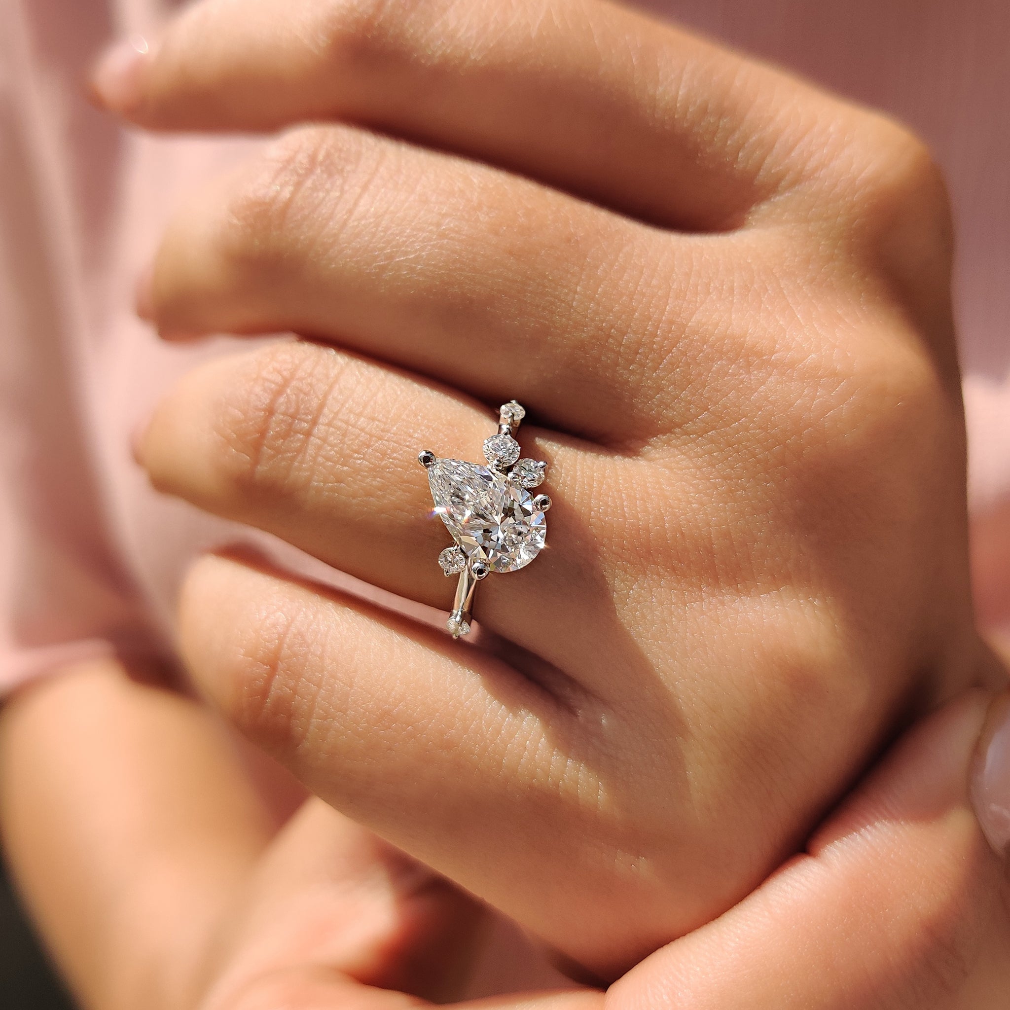 Pear Shape Diamond Ring In Muse Setting