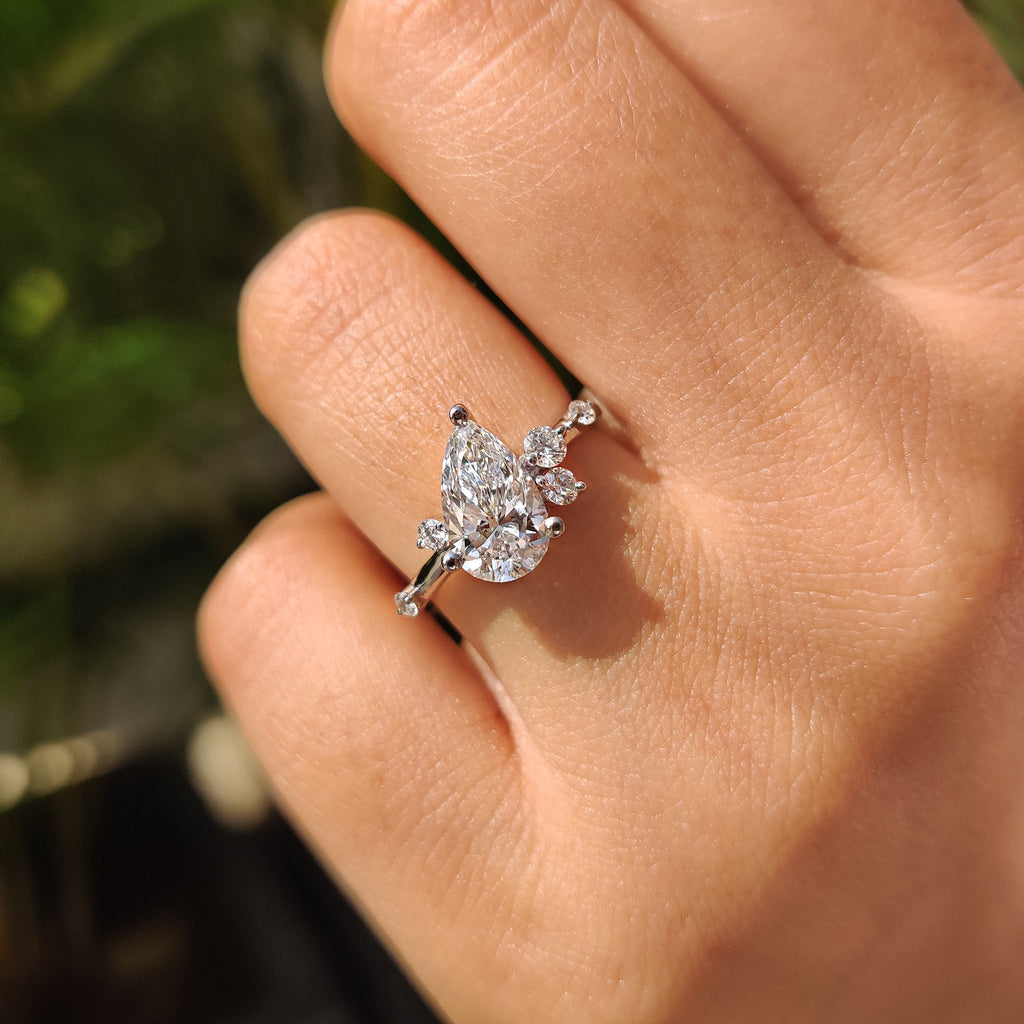 Pear Shape Diamond Ring In Muse Setting