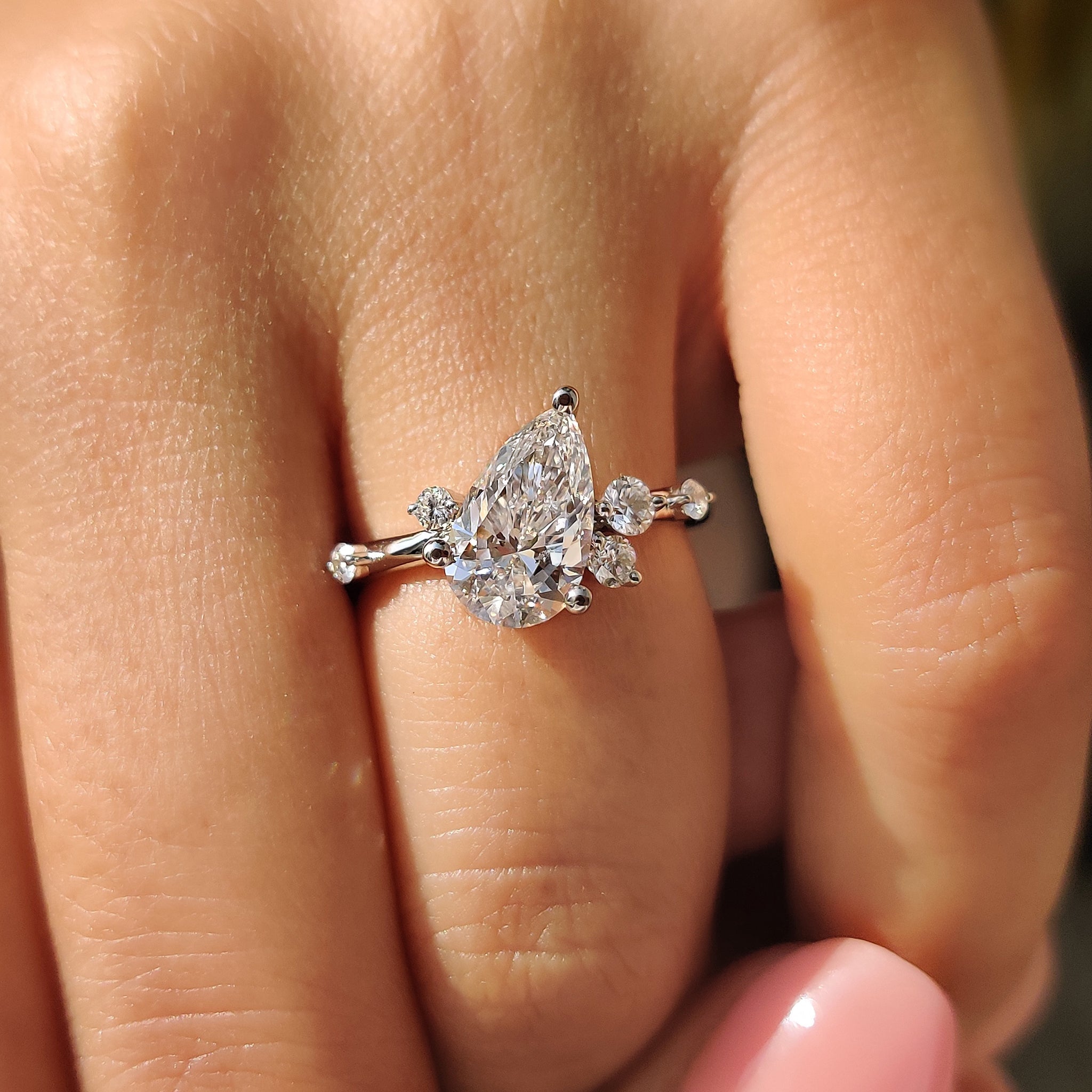Pear Shape Diamond Ring In Muse Setting