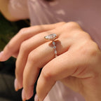Pear Diamond Ring With Round Side Stone