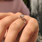 Pear Diamond Ring With Round Side Stone