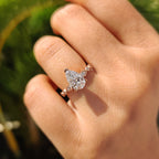 Pear Diamond Ring With Round Side Stone