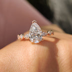 Pear Diamond Ring With Round Side Stone