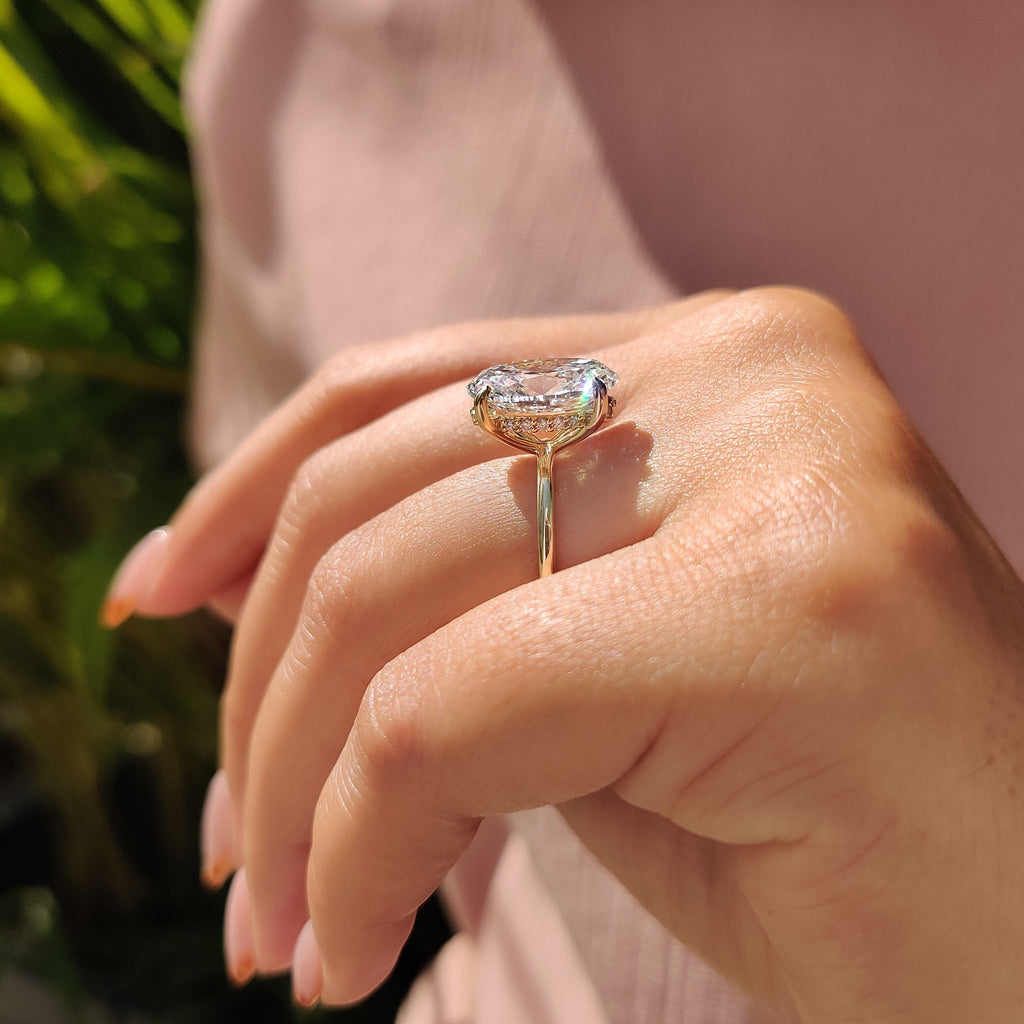 Yellow Gold 5 carat Oval Diamond Engagement Ring