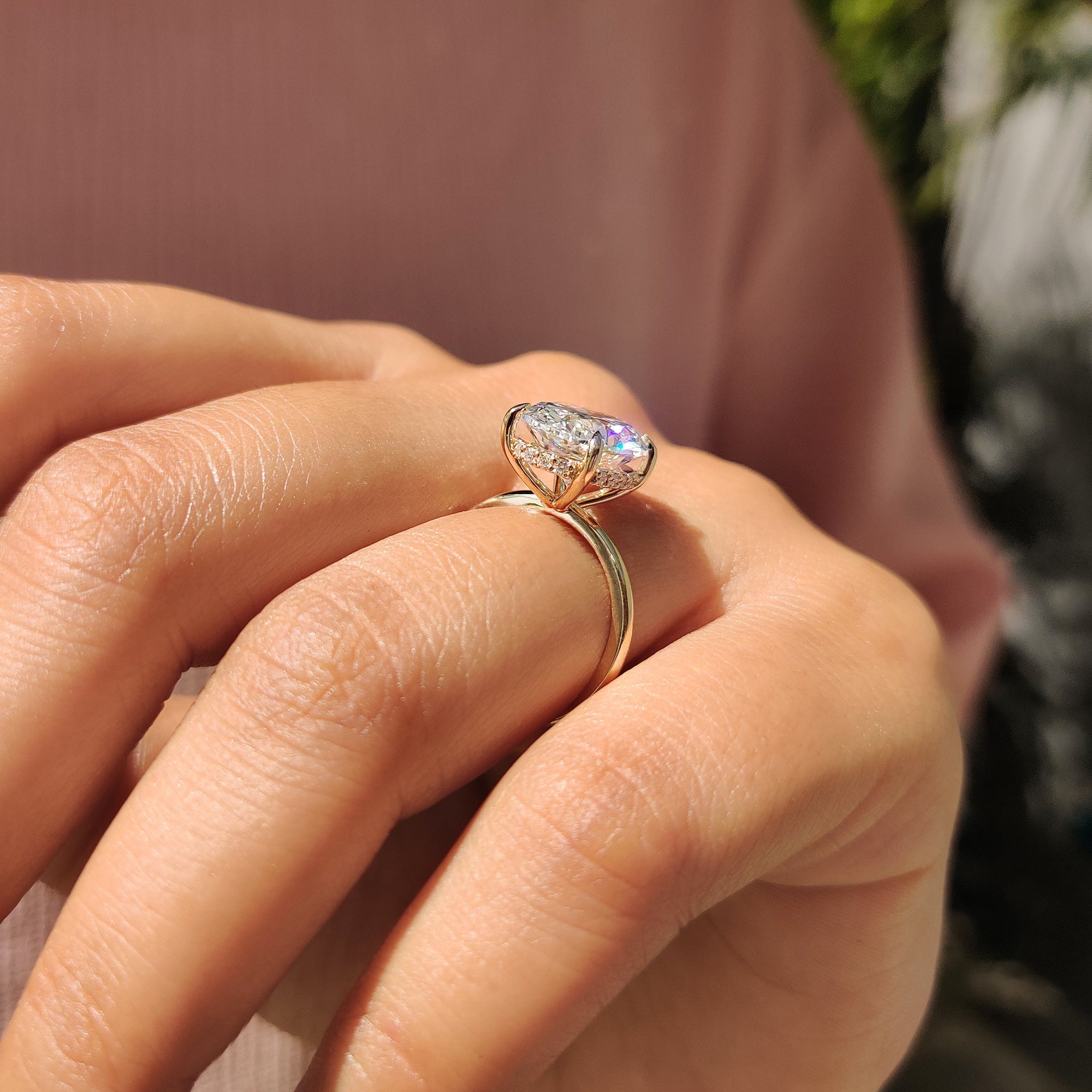 Yellow Gold 5 carat Oval Diamond Engagement Ring