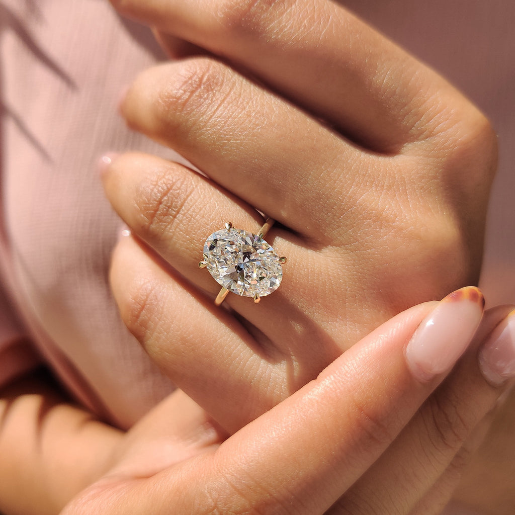 Yellow Gold 5 carat Oval Diamond Engagement Ring