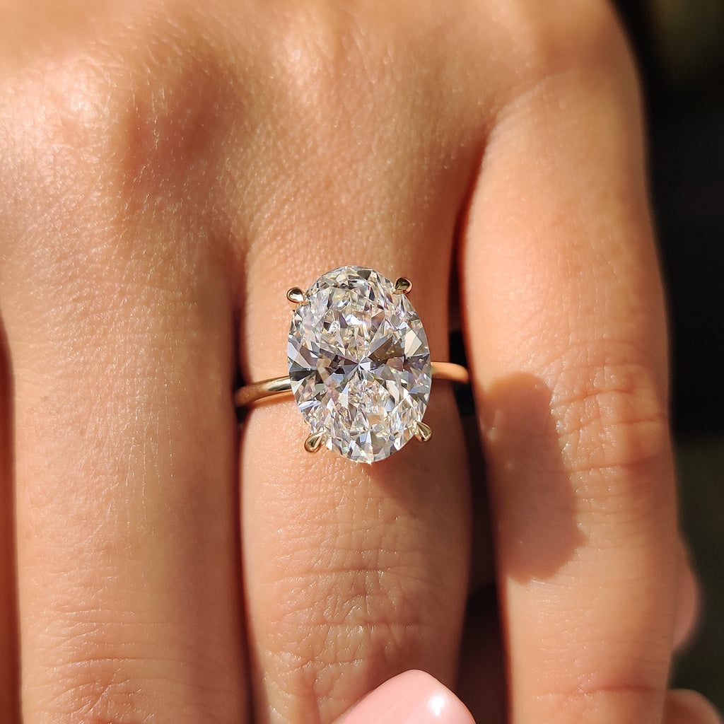 Yellow Gold 5 carat Oval Diamond Engagement Ring