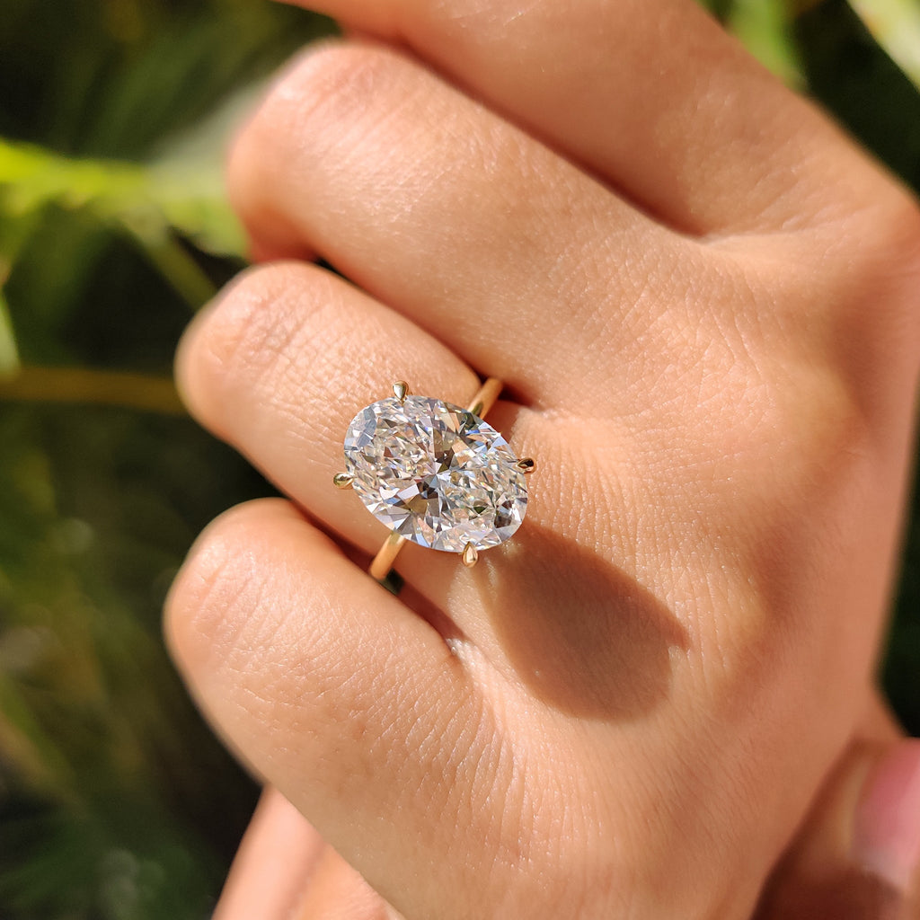 Yellow Gold 5 carat Oval Diamond Engagement Ring