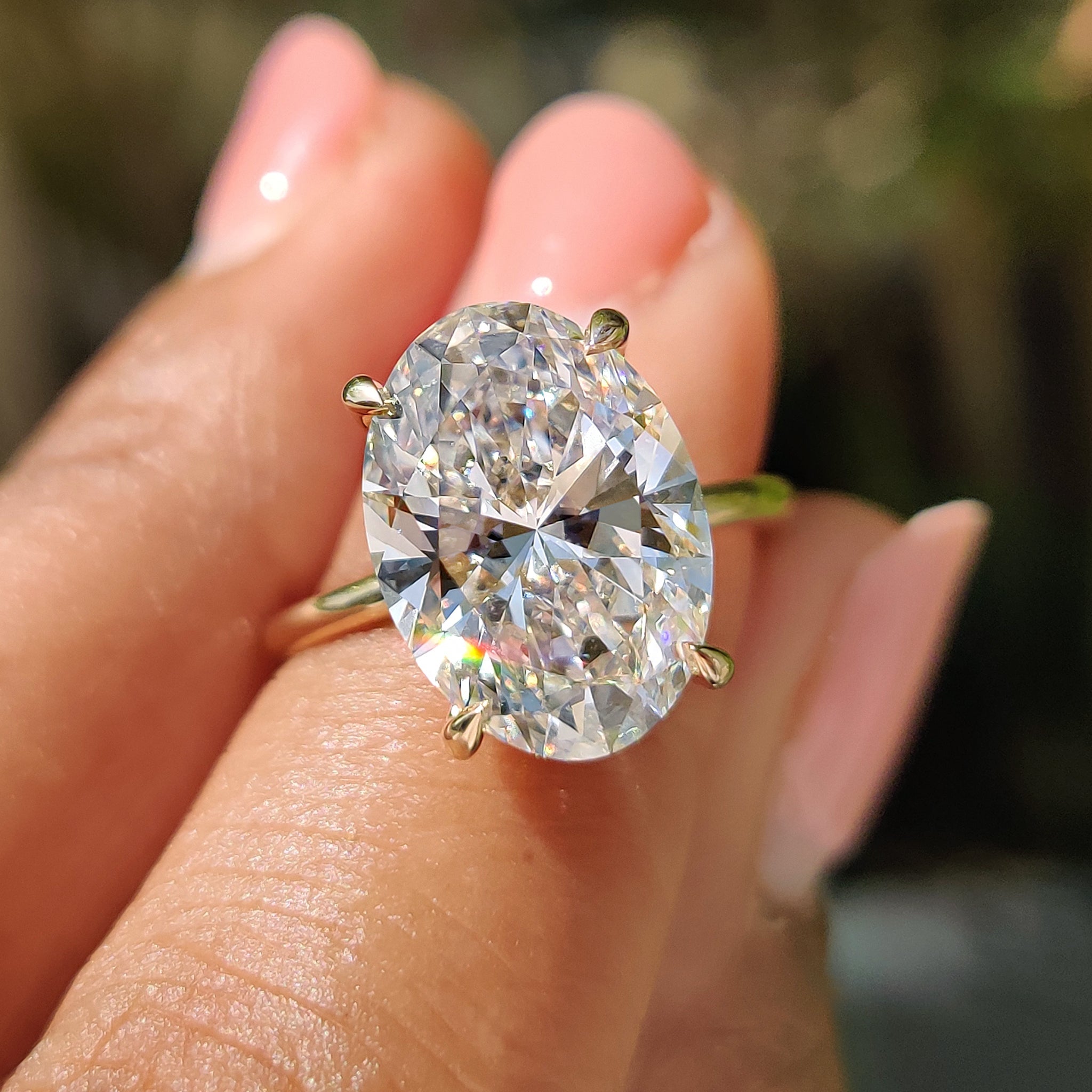 Yellow Gold 5 carat Oval Diamond Engagement Ring Main image