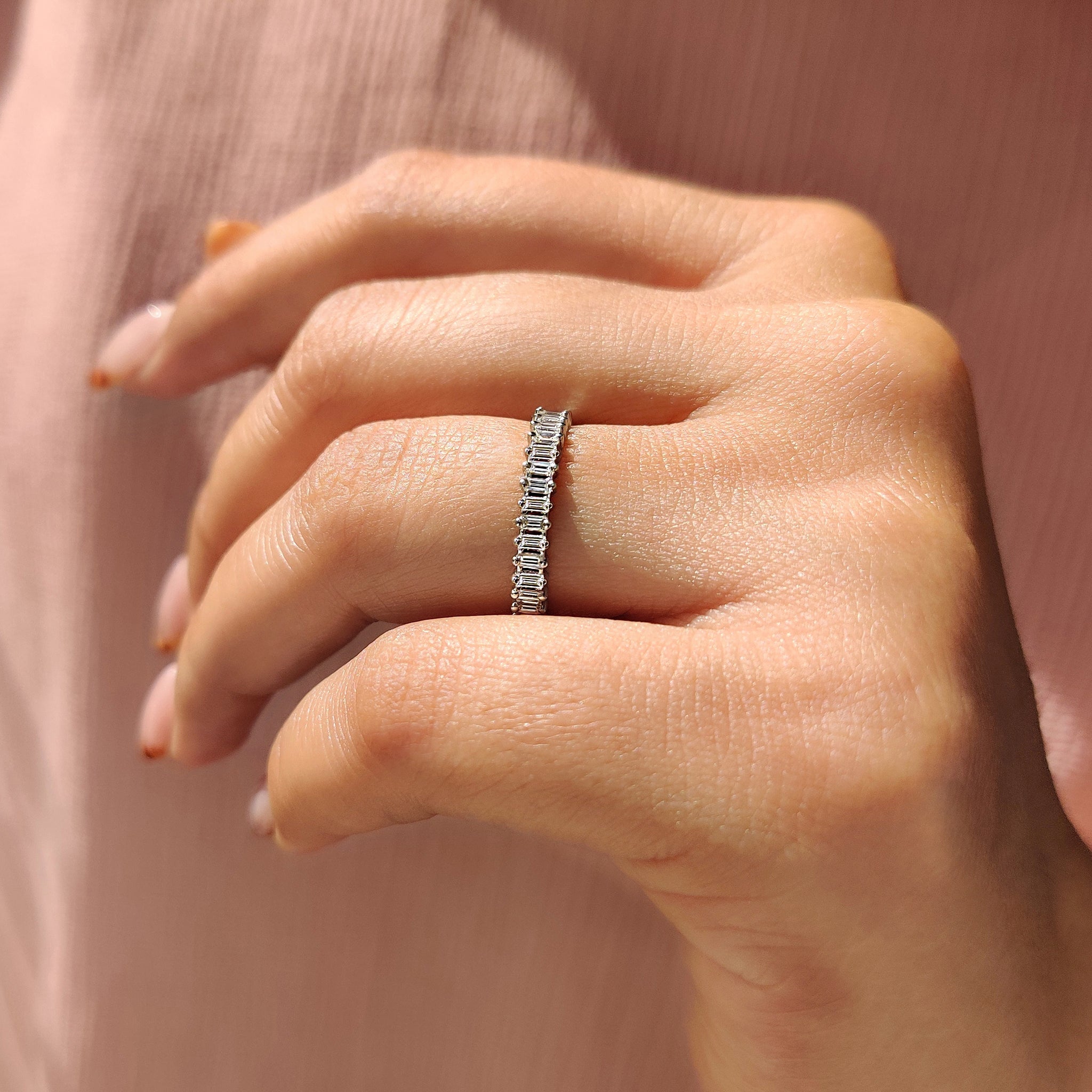 Baguette Diamond Wedding Band In Eternity Style