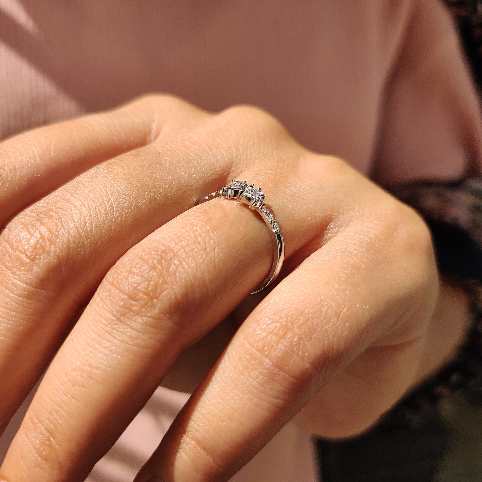 Cluster Wedding Band With Pear and Baguette Diamond
