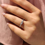 Cluster Wedding Band With Pear and Baguette Diamond