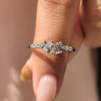 Cluster Wedding Band With Pear and Baguette Diamond