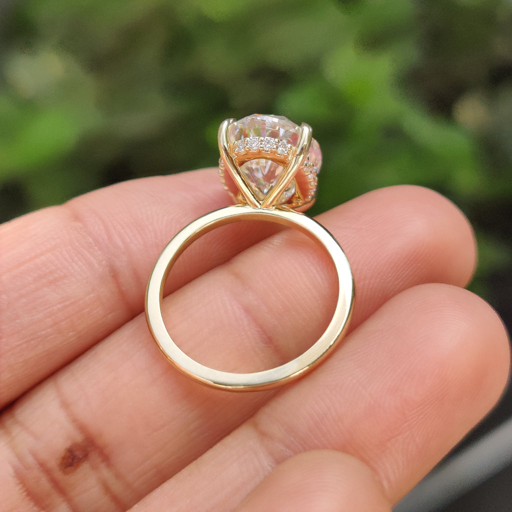 Yellow Gold 5 carat Oval Diamond Engagement Ring