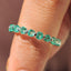 Light Green Round Gemstone Eternity Band In Shaped Prong Style