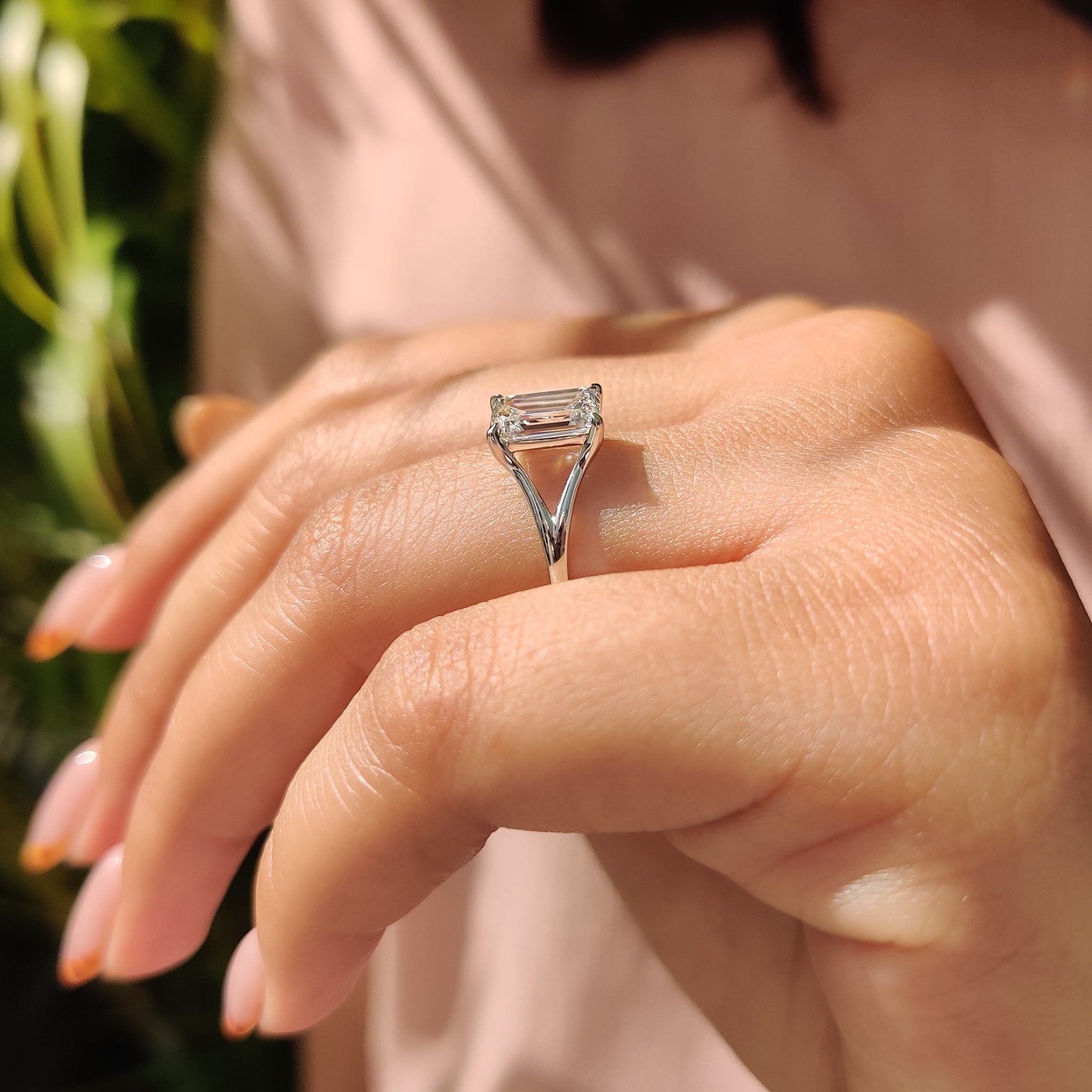 Emerald Cut Engagement Ring In Solitaire Style
