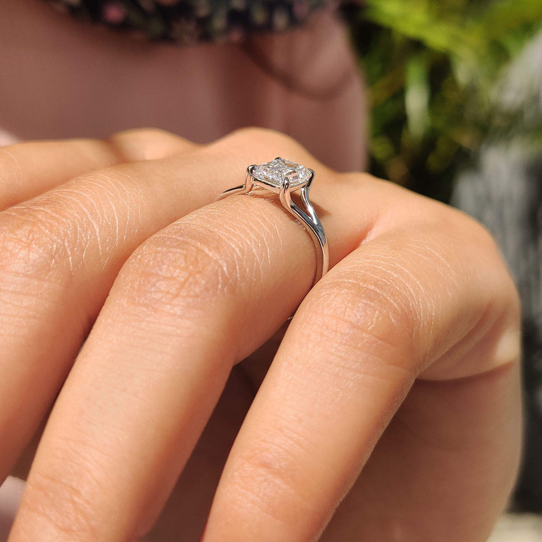 Emerald Cut Engagement Ring In Solitaire Style