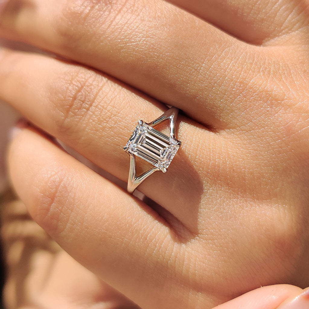 Emerald Cut Engagement Ring In Solitaire Style