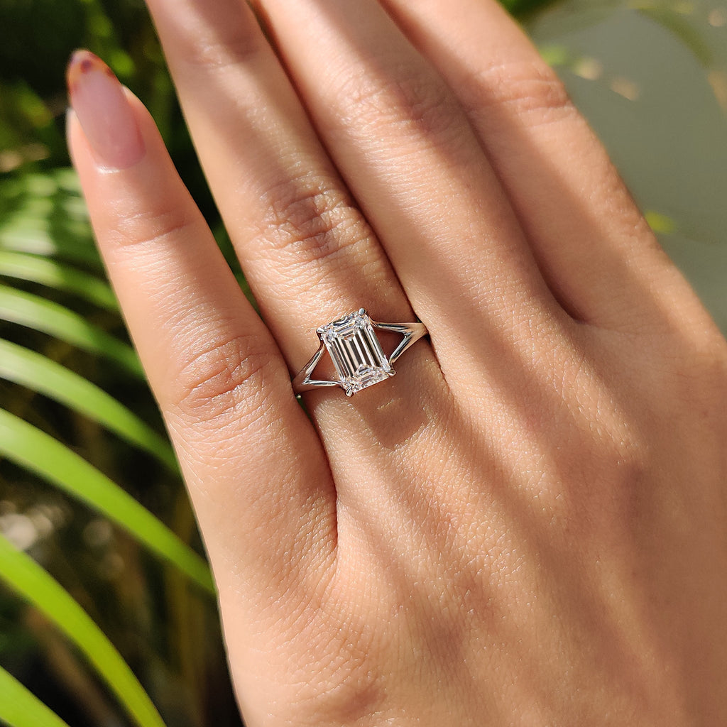 Emerald Cut Engagement Ring In Solitaire Style