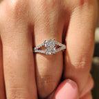 Radiant Cut Diamond Cathedral Setting Engagement Ring