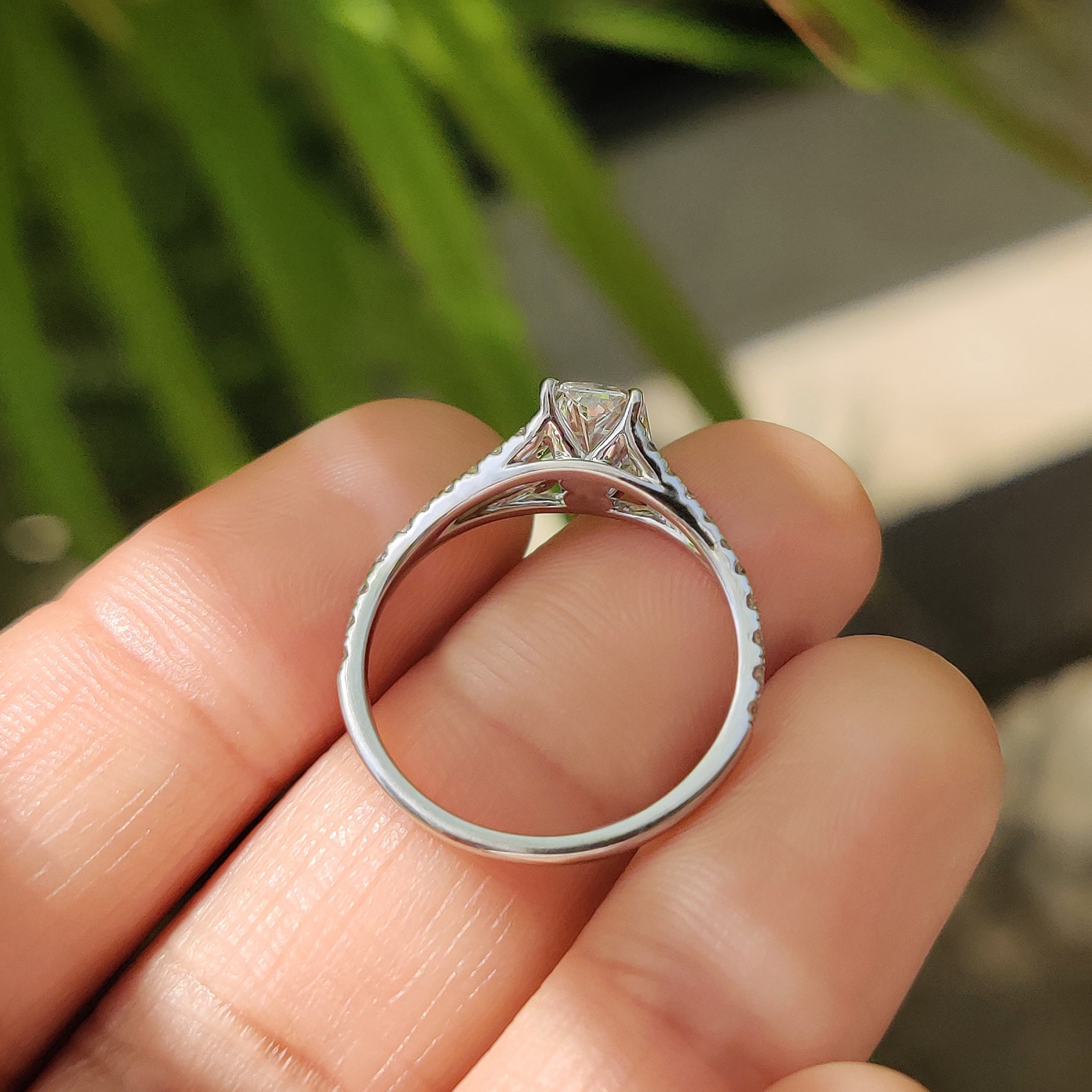 Radiant Cut Diamond Cathedral Setting Engagement Ring