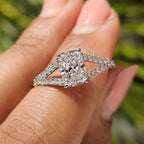 Radiant Cut Diamond Cathedral Setting Engagement Ring
