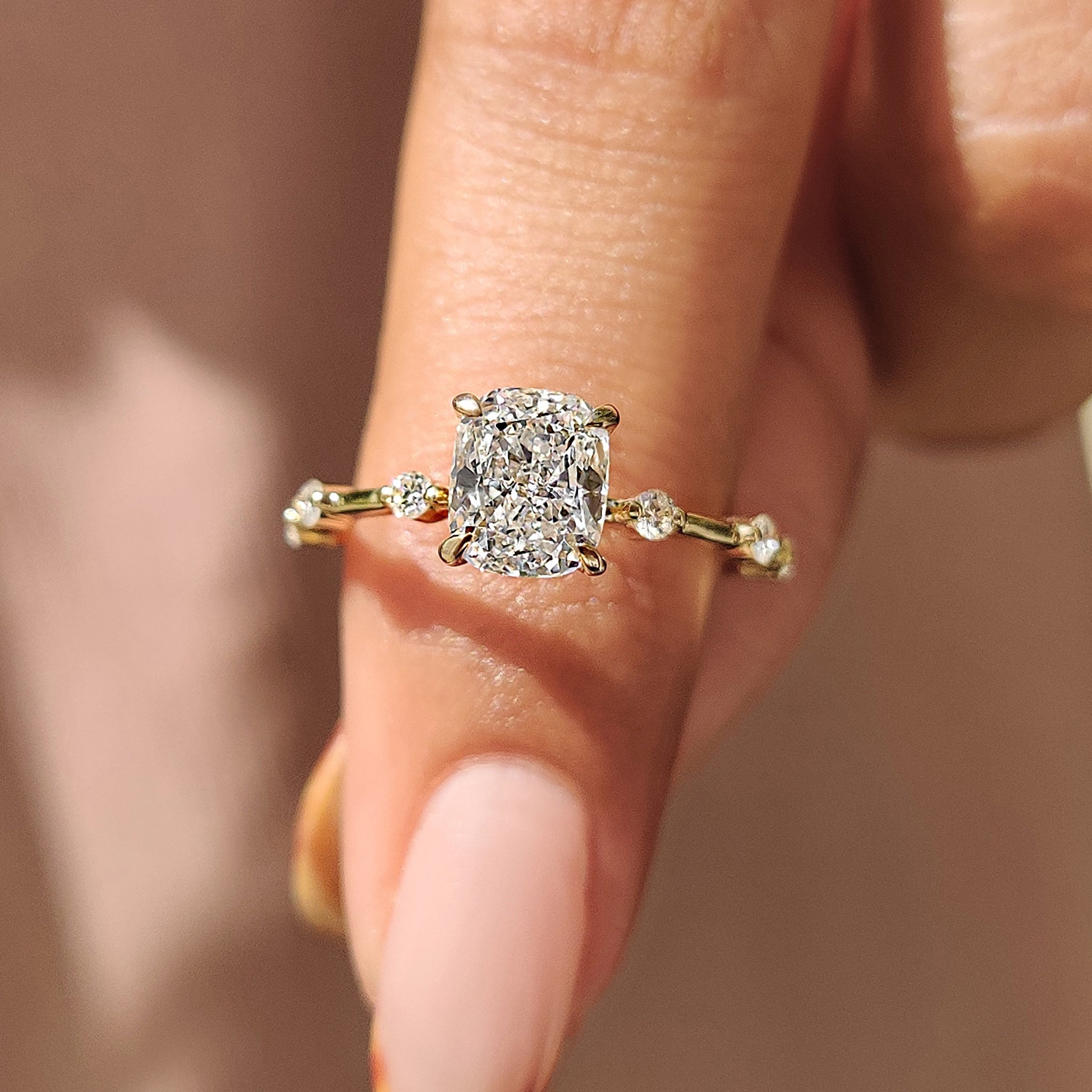 Cushion Cut Seven Stone Diamond Ring Main image