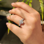 Pear Cut Cluster Diamond Engagement Ring