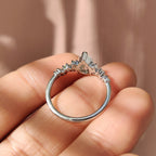 Pear Cut Cluster Diamond Engagement Ring