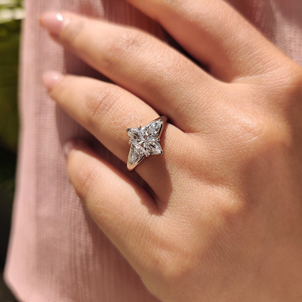 Marquise Cut Split Shank Engagement Ring