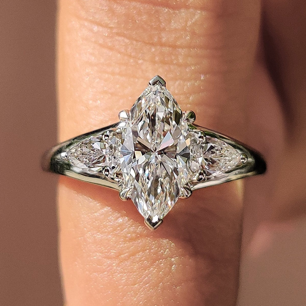 Marquise Cut Split Shank Engagement Ring Main image