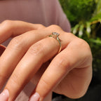 Princess Cut Solitaire Diamond Ring With Cathedral Setting