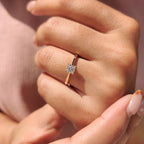Princess Cut Solitaire Diamond Ring With Cathedral Setting