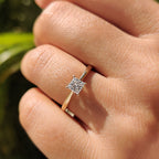 Princess Cut Solitaire Diamond Ring With Tapered Ring Shank