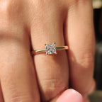 Princess Cut Solitaire Diamond Ring With Cathedral Setting