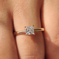 Princess Cut Solitaire Diamond Ring With Tapered Ring Shank