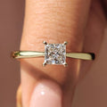 Princess Cut Solitaire Diamond Ring With Cathedral Setting