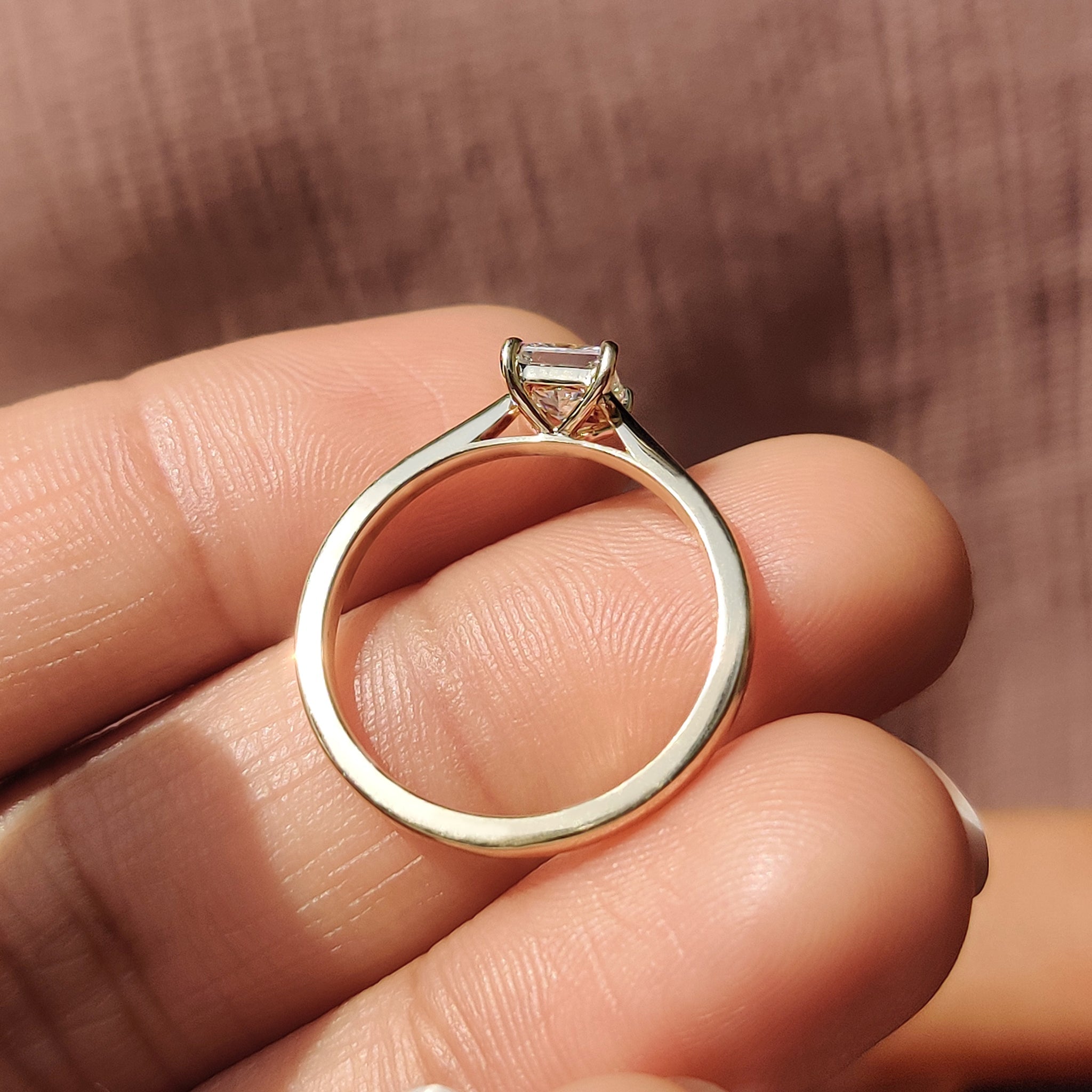 Princess Cut Solitaire Diamond Ring With Cathedral Setting