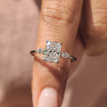 Radiant Cut Diamond Ring With Marquise Side Stone